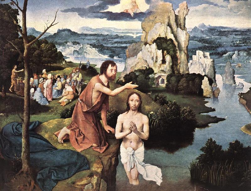 PATENIER, Joachim Baptism of Christ af Spain oil painting art